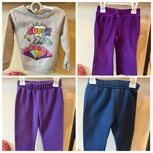 Garanimals Jumping Beans Toddler Girls Sweatshirt & Joggers Bundle of 4